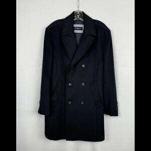 Hugo Boss Double-Breasted Wool Blend Coat Blue Size 40 R US